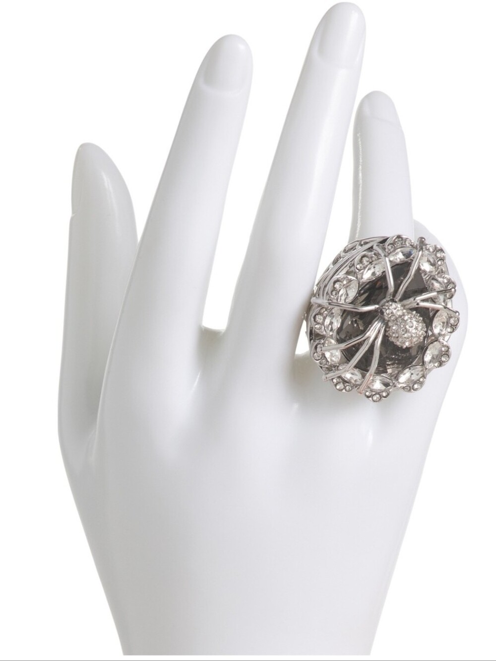 🕷▪️Betsey Johnson 🕷Black Spider  with Silverb Crystal Accents Stretch Ring